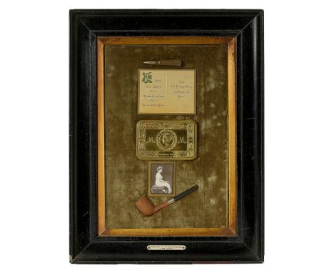 WW1 Royal Navy HMS Lennox Presentation Framed Princess Mary Gift Tin.The gilt brass Princess Mary Christmas 1914 gift tin is 