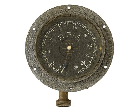 WW1 Scarce Great War RFC Aircraft MK5 Rev Countercast alloy, circular frame.  The front dial with central markings “Mark V” b