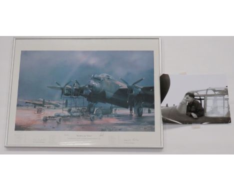 Signed Limited Edition Print “Bombing Up Yorker”by Robin Smith.  Limited edition 201/500.  Showing an Avro Lancaster of 44 Sq