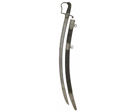 British Napoleonic War Period Light Cavalry Officer’s Sword.An interesting transitional example. The single edge 33 inch blad