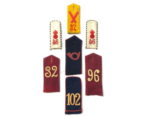 WW1 Imperial German Other Rank’s Shoulder Straps.A good selection comprising: Pair 46th Regiment. ... five single straps  (7 