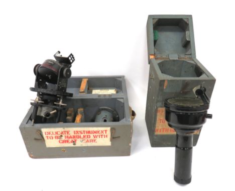 Two WW2 RAF Compassconsisting Astro Compass MKII Ref No “6A/11740”.  Complete in its wooden transit box ... Type 06A handheld