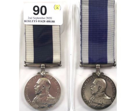 Royal Navy Long Service &amp; Good Conduct Medals.Two examples, both GVR Admiral bust. Awarded to: “K.14787 W.F. POTTER SPO H