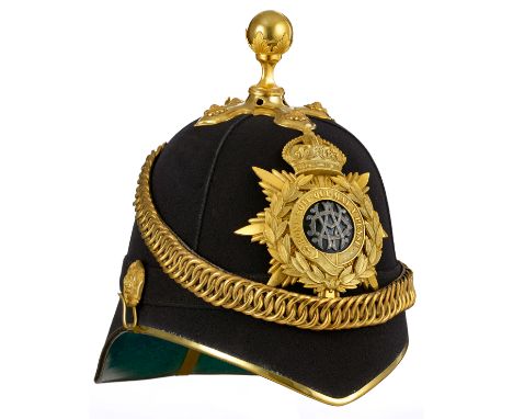 Army Veterinary Department Edwardian Officer’s Helmet circa 1902-06.A fine rare short-lived example of the Home Service patte