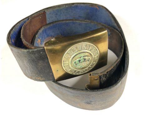 WW1 Imperial German Bavarian Other Rank’s Parade Belt &amp; Buckle.A good example of black patent leather, complete with stee