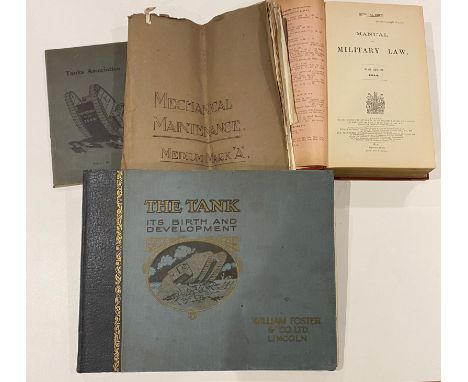 WW1 Tank Corps Mechanical Maintenance Manuel Medium Mark “A” TankA rare original printed loose leaf  manual giving details of
