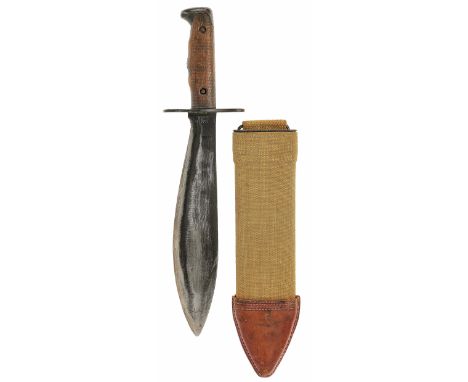 WW1 Antique US Model 1910/17 Machine Gunner’s Bolo Trench Fighting Knife.A very good example the blade is dated 1918 with cut