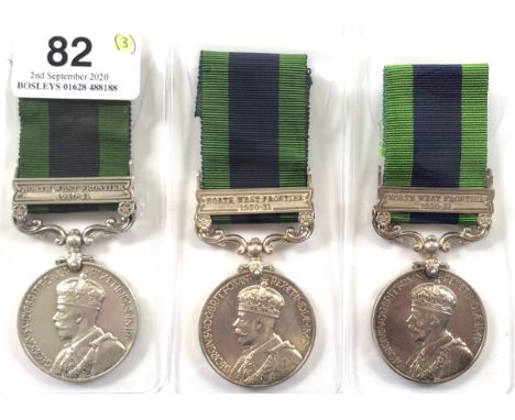 Similar Border Regiment 3 x India General Service Medal Clasp “North West Frontier 1930-31”Awarded to “3594133 PTE T.G. CHAMB