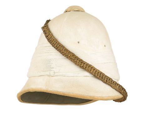 Boer War 1900 Other Rank’s White Foreign Service Helmet.A good rare example of the high crown pattern helmet with wrapped pag