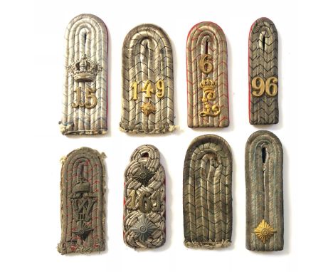 WW1 Imperial German Officer’s Bullion Shoulder Straps.A good selection comprising: eight straps retaining applied gilt cypher