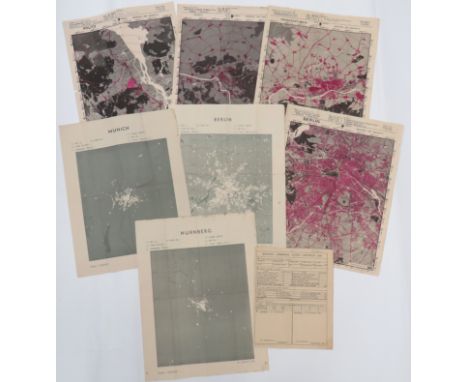 WW2 Good Selection of RAF Target Mapsincluding Berlin 1943 ... Frankfurt ... Hanau (Dunlop Gummi Co AG) ... Politz ... Result