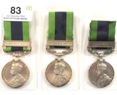 Border Regiment 3 x India General Service Medal Clasp “Waziristan 1921-24”Awarded to “3591435 PTE R HOUSLEY BORD R”. ... “359