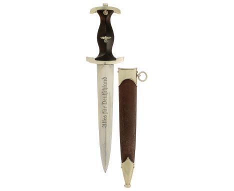 German Third Reich SA Stormtrooper’s dagger by scarce maker Curdts Nachf, Solingen.A good early example with plated double-ed