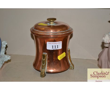 A copper and brass Linton storage caddy 
