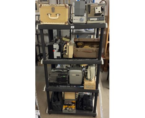 A quantity of vintage projectors (4 shelves)