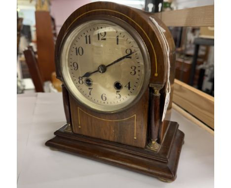 An inlaid 8 day mantel clock (no Pendulum)
