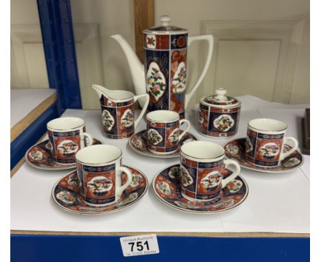 An oriental ceramic coffee set