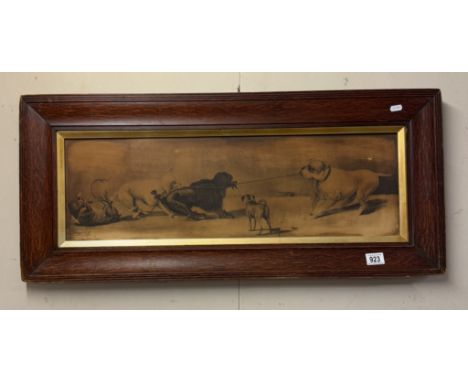 An early 20th century framed and glazed print featuring dogs.