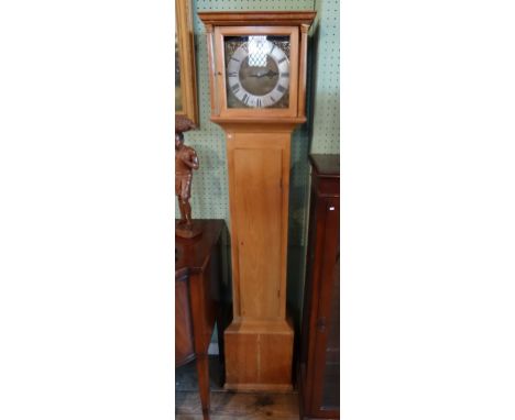 J. Wood, Scarborough. An early 19th century bell striking granddaughter clock, thirty hour movement, contained within a light