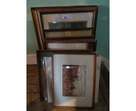 A quantity of pictures and prints, to include: woolworks and hunting prints, various mediums.