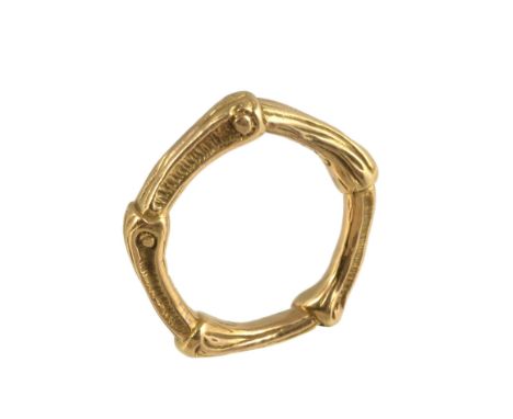  An 18 carat gold bamboo ring by Tiffany  &  Co.,   of bamboo design, stamped T  &  Co 750, finger size K 1/2 