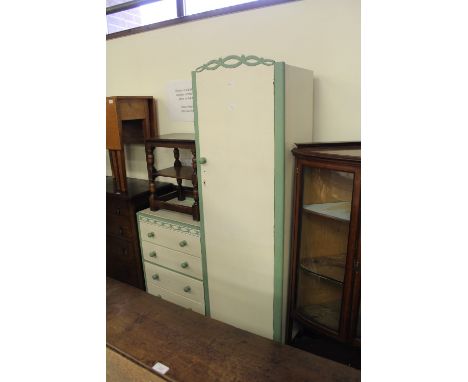 Painted combination wardrobe & chest of drawers