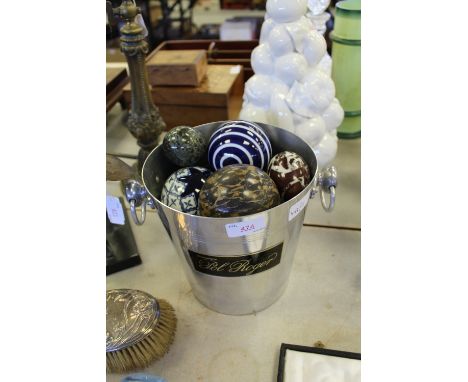 Pol Roger ice bucket & quantity of carpet bowls etc