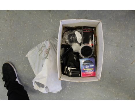 Pentax MZ-50 camera and a quantity of camera accessories (one box)