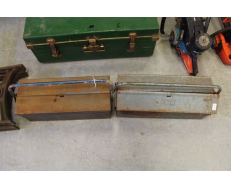 2 metal tool boxes