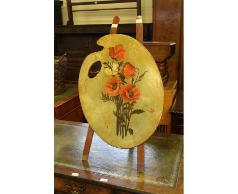 Painted artists palette firescreen