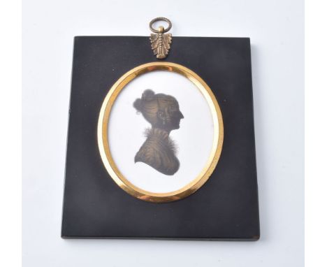 John Field (1772-1848)   Portrait of a lady called Mrs General Alfred Richards [Rhoda]   Silhouette on plaster with bronzing 