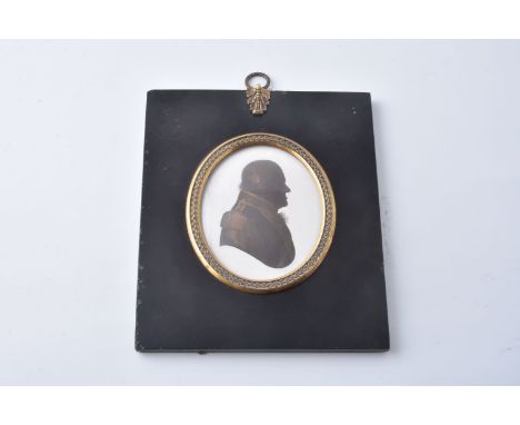John Field (1772-1848)   Portrait of a British military officer   Silhouette on plaster with bronzing   7.8cm x 6.3cm, oval  