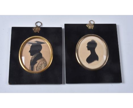 J. Dimmock (fl. Glasgow 1808-1811) Portrait of a lady called Mother of Uncle John Lang   Silhouette painted on card   87.5cm 