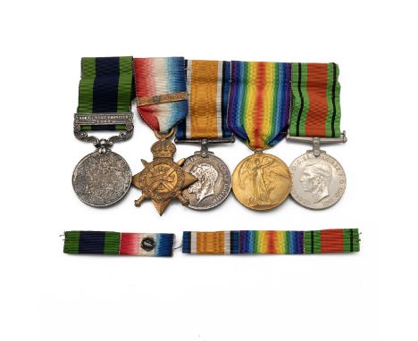 Medal bar issued to Pte W Stonnell R. Mun Fus. Comprises North West Frontier 1908 India Medal (awarded to Pte W Stonnell 1st 