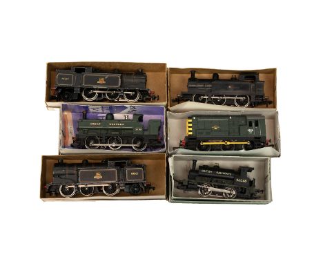 Hornby Model Railway 00 gauge- BR Green Class 08 Shunter 08531 R2157A; BR black N2 0-6-2T loco 69567 EDL17 3 to 2 rail conver