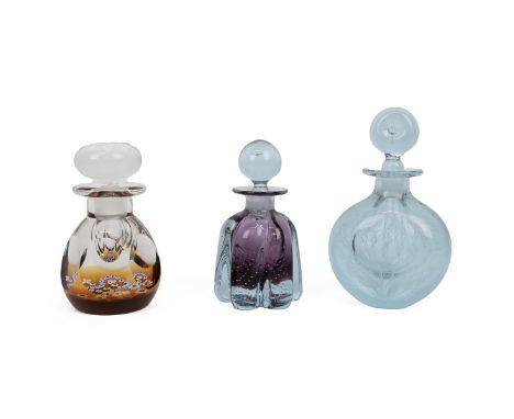 Colin Terris for Caithness: 'April', 'Golden Jubilee' (1/100) and 'Danielle' artist's proofs perfume bottles. 'April' has a c