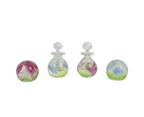 Colin Terris for Caithness 'Spring Breeze' and 'Summer Breeze' artist's proof paperweights and scent bottles sets, 1987 to 19
