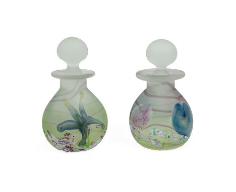 Colin Terris for Caithness: 'Valentine' and 'Camilla' perfume bottles. Both artists proofs from 1986, Valentine with certific