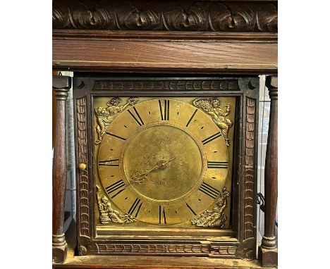 18th Century 30 hour oak cased longcase clock by James Webster Salop (Shropshire), the case overall later foliate carved and 