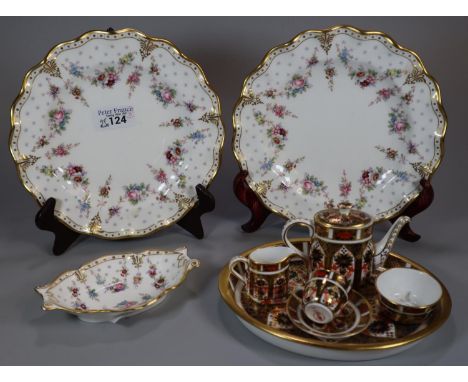 Royal Crown Derby 'Imari' miniature tea for one set comprising: teapot, cream jug, sucrier, cup, saucer and tray, together wi