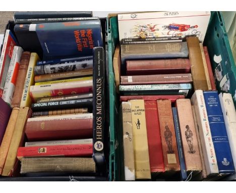Two boxes of books relating to the First and Second World War in African and various African regiments from the collection of
