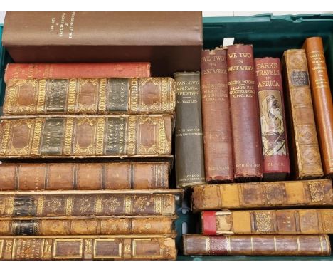 Box of African antiquarian and vintage travel logs from the collection of Professor Wilks to include: 'Pinkerton's Voyages & 