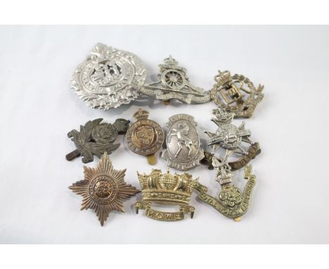 Military Cap Badges Inc Notts &amp; Derby, A&amp;SH, Irish Gds, Etc x 10 682581