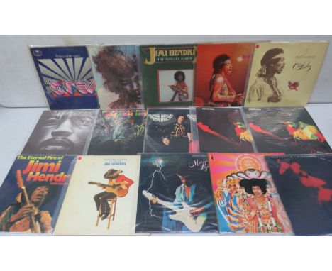 Fifteen Vintage Rock &amp; Pop LP's by Jimi Hendrix plus one T. Rex. See photos. 