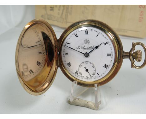 A Thomas Russell (Liverpool) Full Hunter 15 jewel Pocket watch with enamel face in Amazing condition. Comes with original box