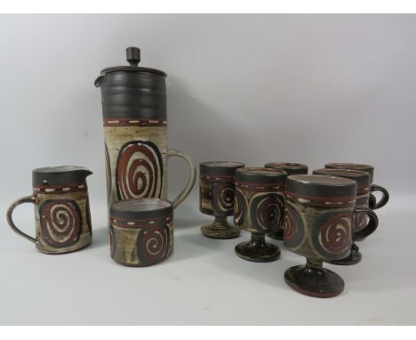 Briglin studio pottery coffee set.