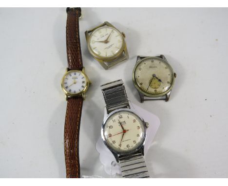 3 vintage mens watches Rone, Helvetia etc plus a ladies citizen eco drive. 3 of the 4 are working.