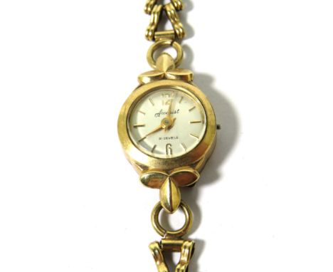 Ladies Accurist 21 Jewel swiss watch, Non runner for spares or repairs. 9ct Gold Body and Strap. Total weight 11g