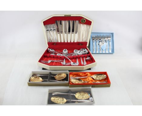 Vintage Cutlery Set Silver Plate Stainless Steel Berry Spoons Standard Set x 5 562416