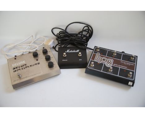 Electro Harmix Hog foot controlled Guitar Synthesizer with six presets, a Marshall two way footswitch plus a Delux Electro Ha